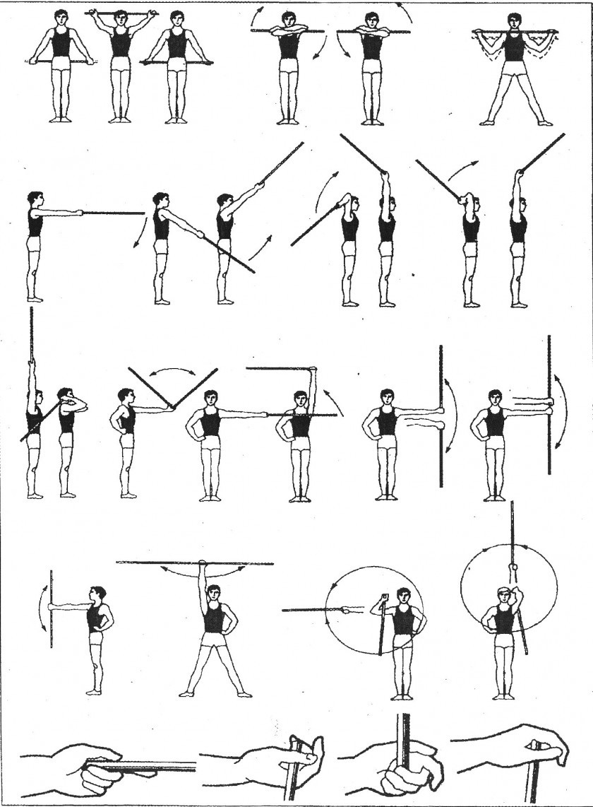Комплекс упражнений с палкой гимнастической для спины